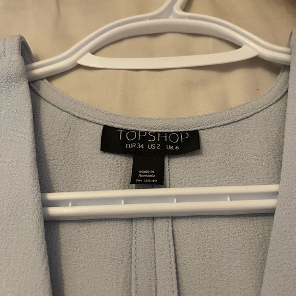 Topshop Pastel Blue Wrap Dress - Picture 6 of 8